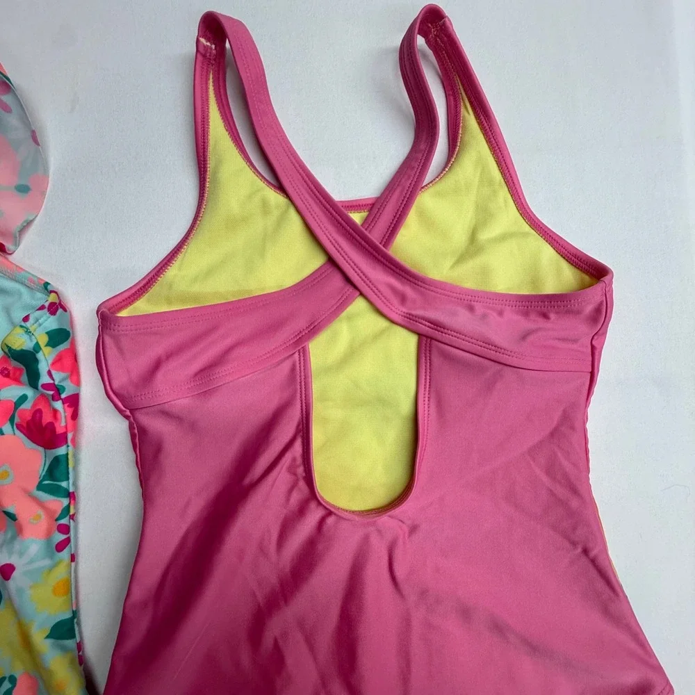 Girls Swimsuit Bundle Lot 2‎ Size Large 10/12 Cat & Jack Art Class One Piece